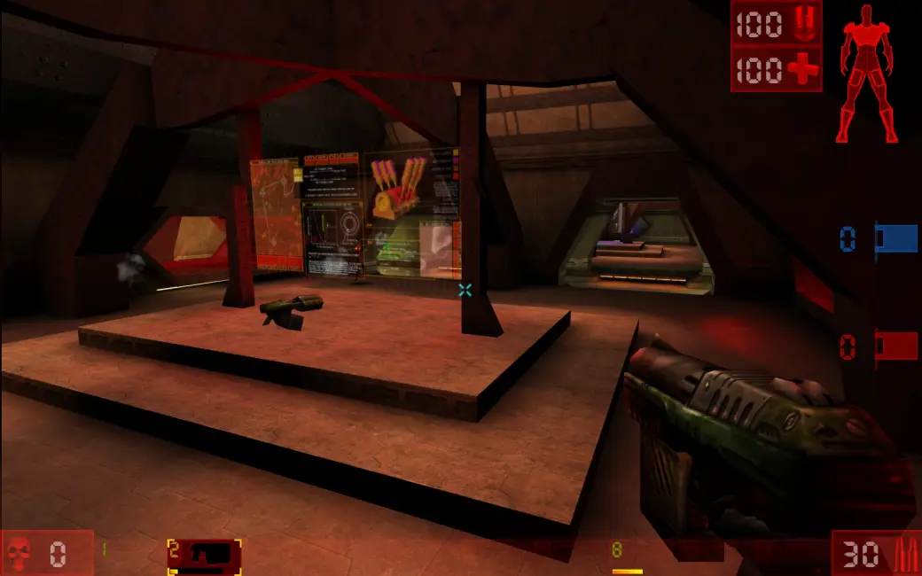 Szene aus Unreal Tournament mit HUD